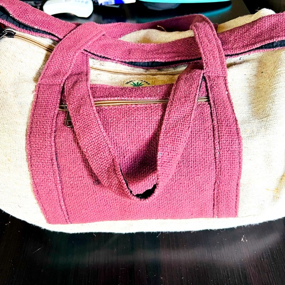 Pure Himalayan Hemp THC Free Duffel/Messenger/Gym Bag Made in Nepal - Picture 5 of 8